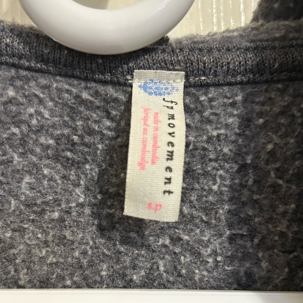 Free people movement believer hoodie Women's Lace-Up Gray sweatshirt small - Picture 4 of 8